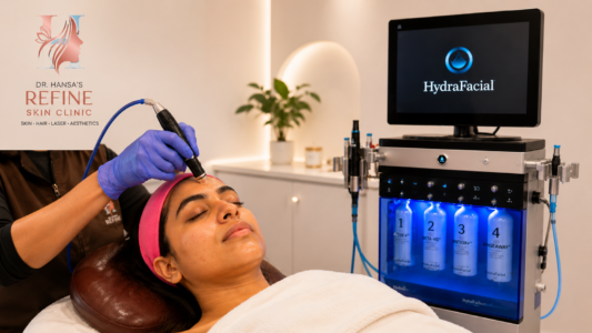 HydraFacial treatment for glowing skin at Refine Skin Clinic in Lucknow