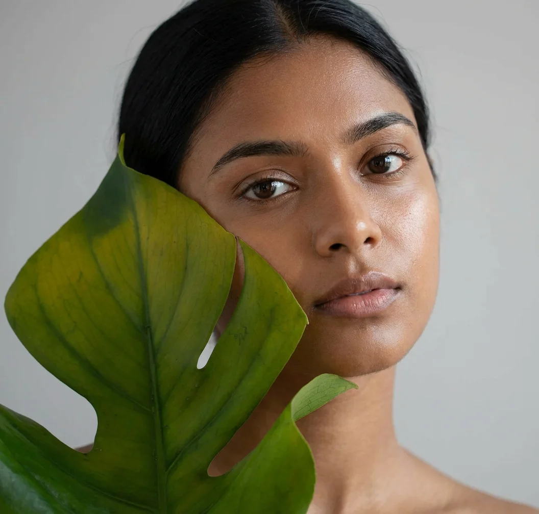 Close-up of radiant, treated skin