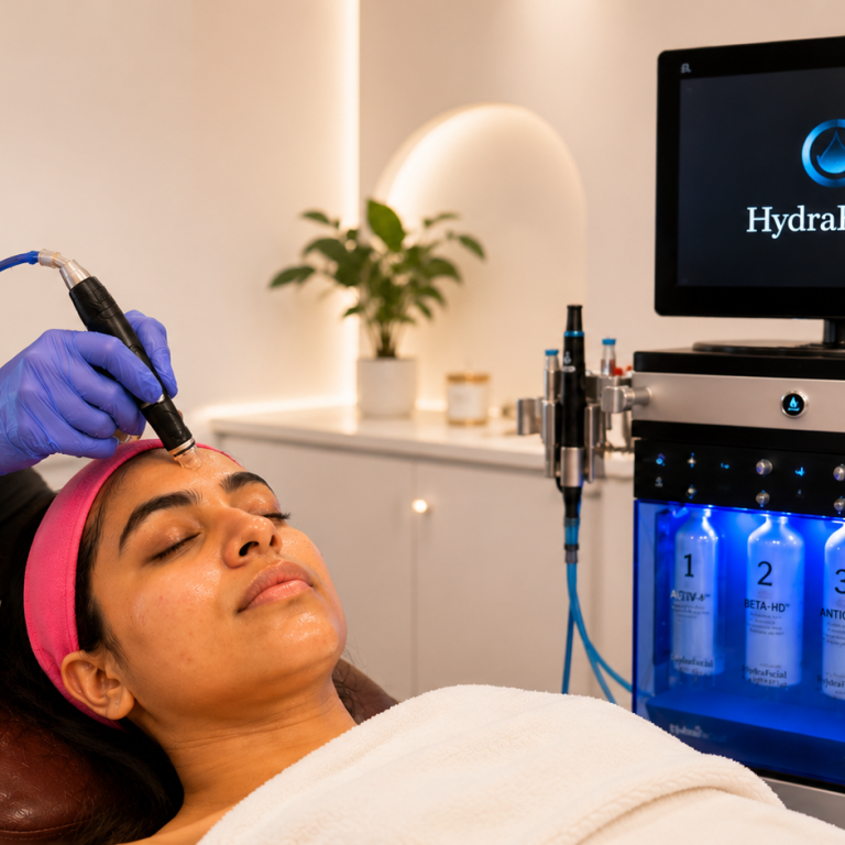 HydraFacial treatment for glowing skin at Refine Skin Clinic in Lucknow